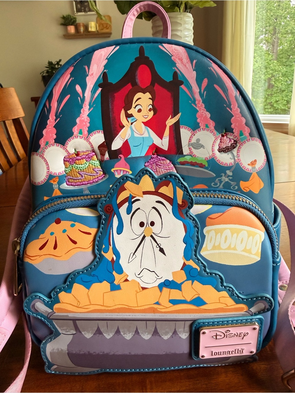 Loungefly Belle Dessert Scene Mini Backpack - Teal & Pink
